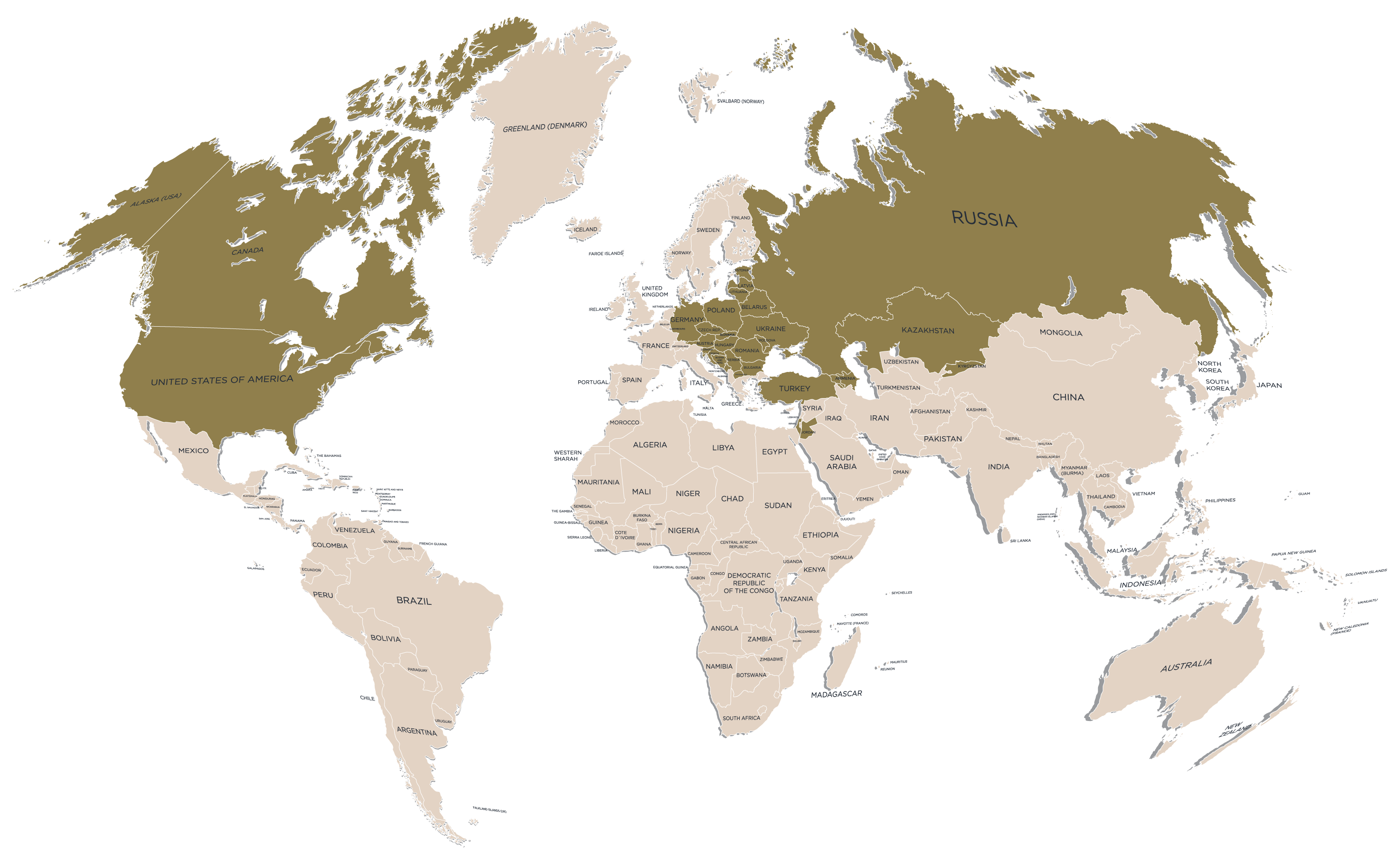 Family Tree Ltd. - map of countries we research in
